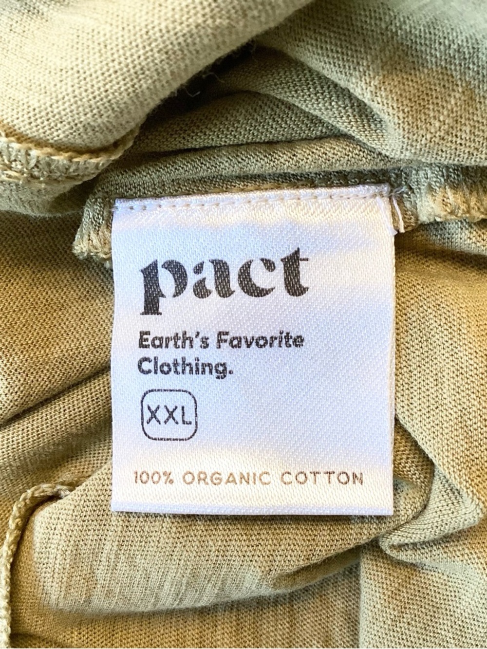 NWOT Pact Organic Cotton Short Sleeve Exposed Seam T-Shirt - Green - XXL - Picture 6 of 6